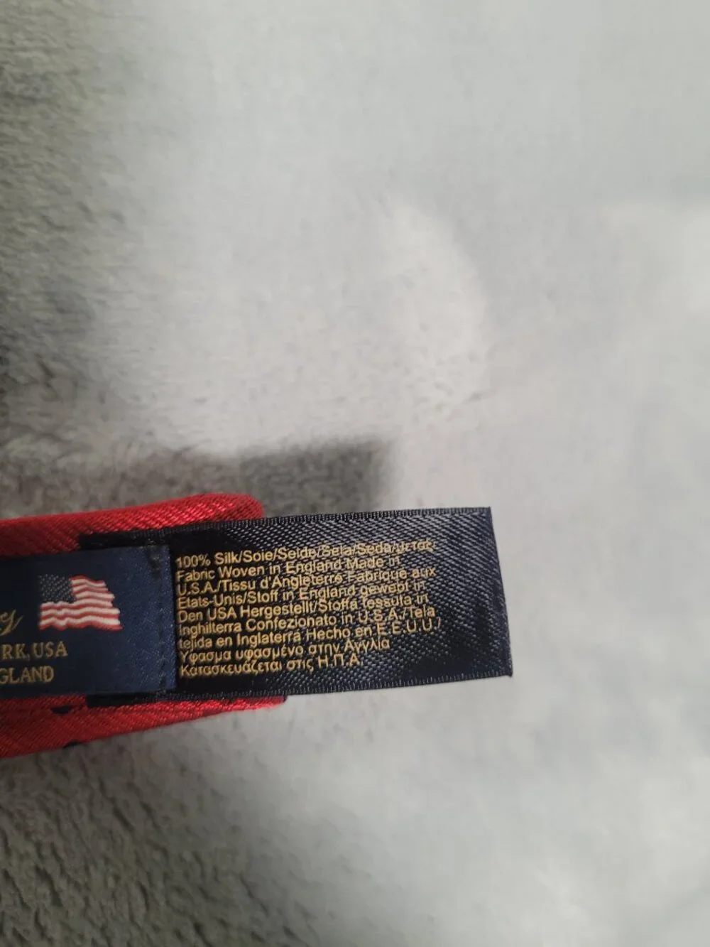 Brooks Brothers Red With Navy Polka Dot Design Self Tie Bow Tie Silk Classic